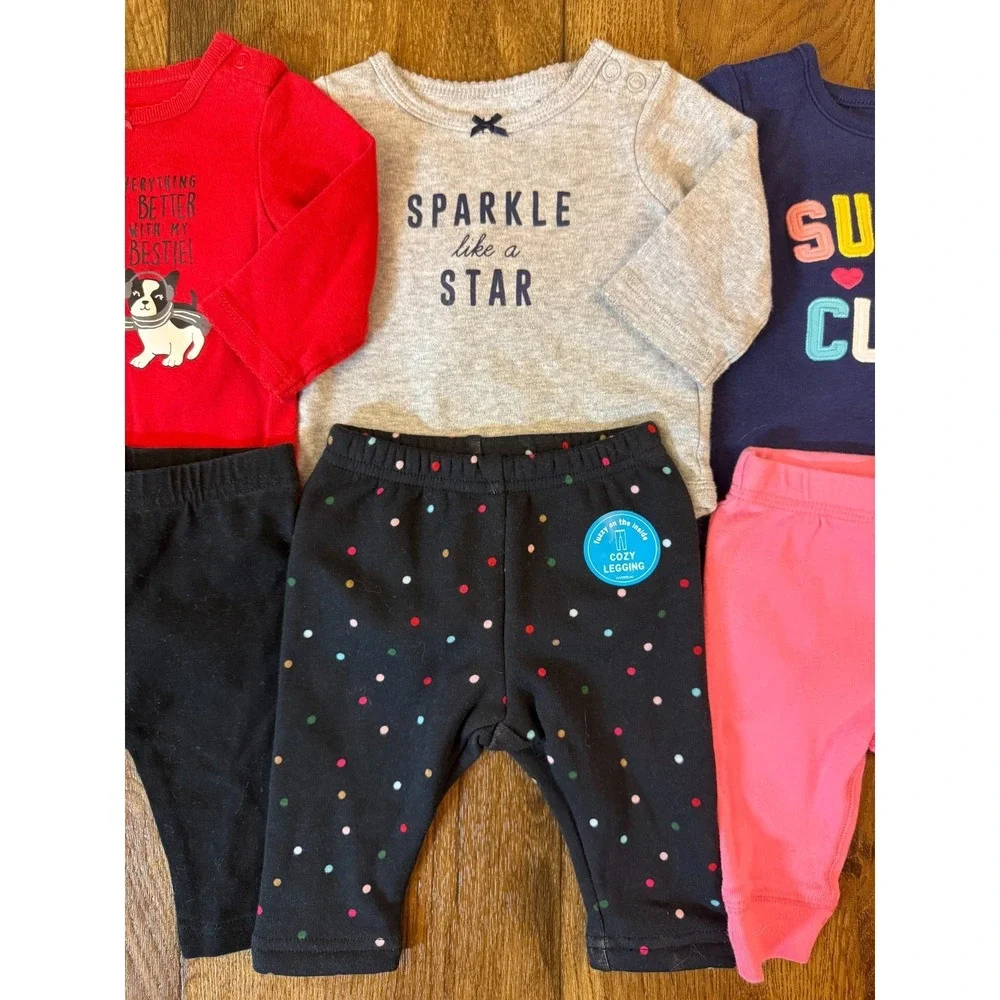 Baby Girl 3 Months Outfits Pants Shirts Bodysuits Long Sleeve Clothes Lot Bestie - Picture 3 of 15